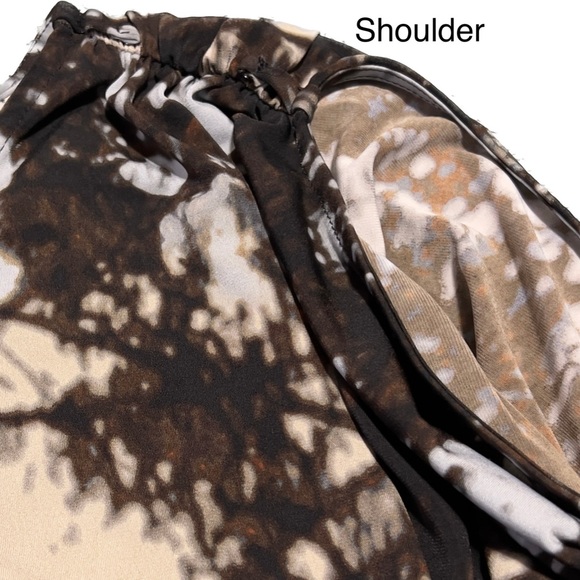 WORTHINGTON | XL | Womens | stretchy blouse | dark brown/tan/white - Picture 7 of 7